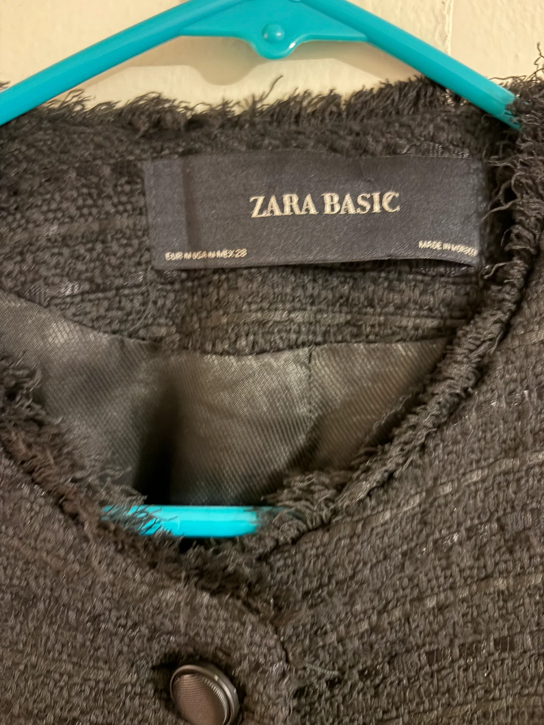 Zara Basic Black Tweed Coat - photo 2