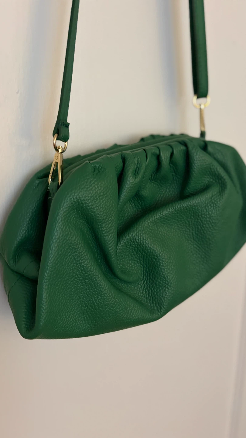 Green Ruched Leather Crossbody Bag - photo 2