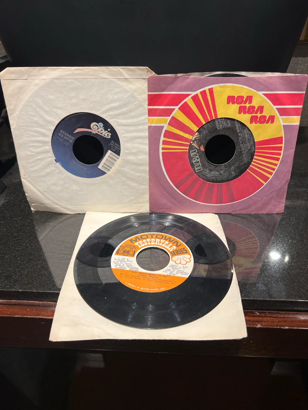 Set of 3 Vintage 45 RPM Vinyl Records