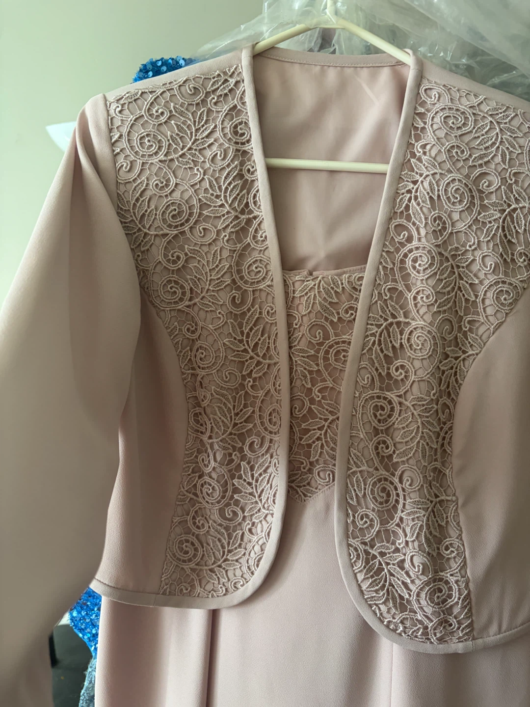 Pink Lace Overlay Dress with Matching Jacket - photo 3