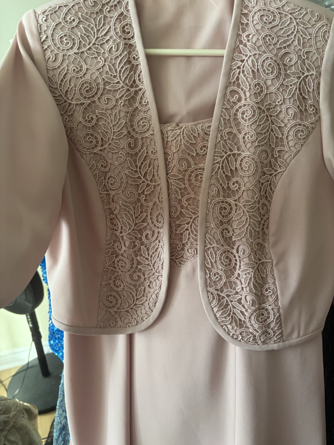 Pink Lace Overlay Dress with Matching Jacket - photo 4