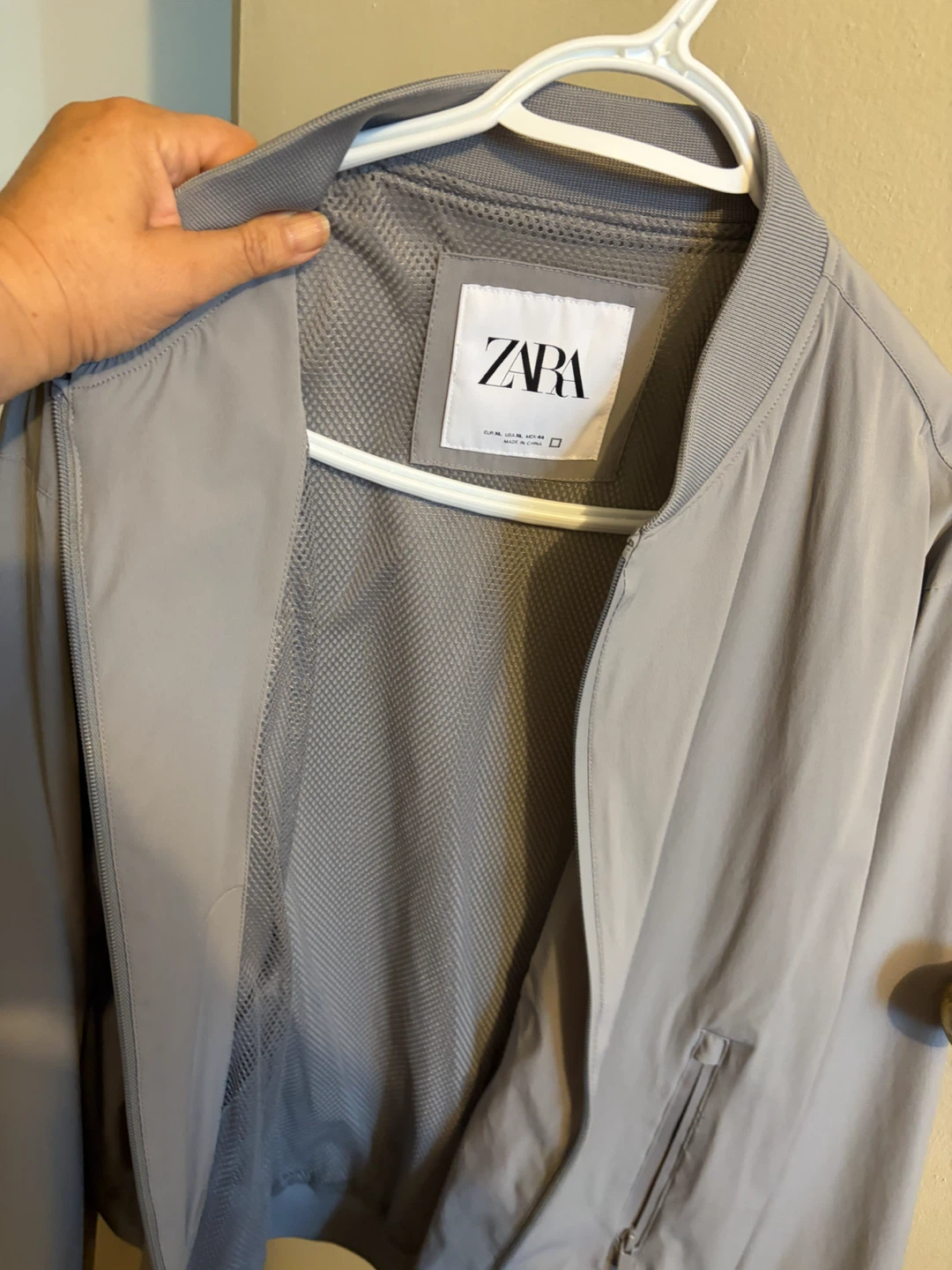 Zara Grey Bomber Jacket XL