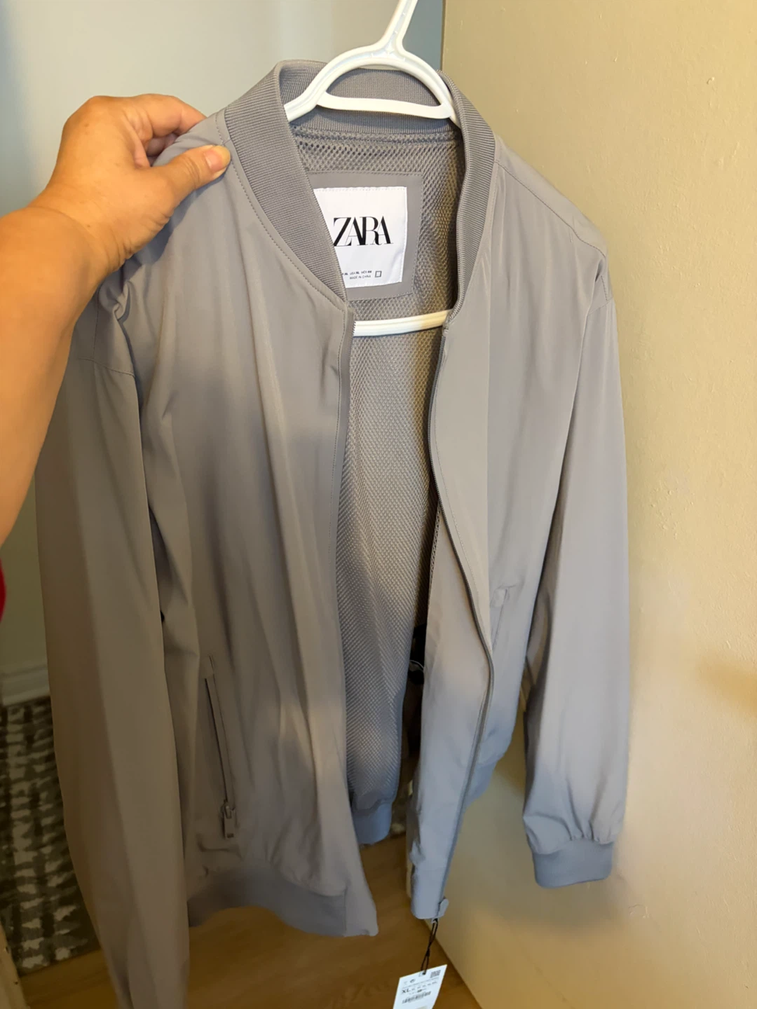 Zara Grey Bomber Jacket XL - photo 4