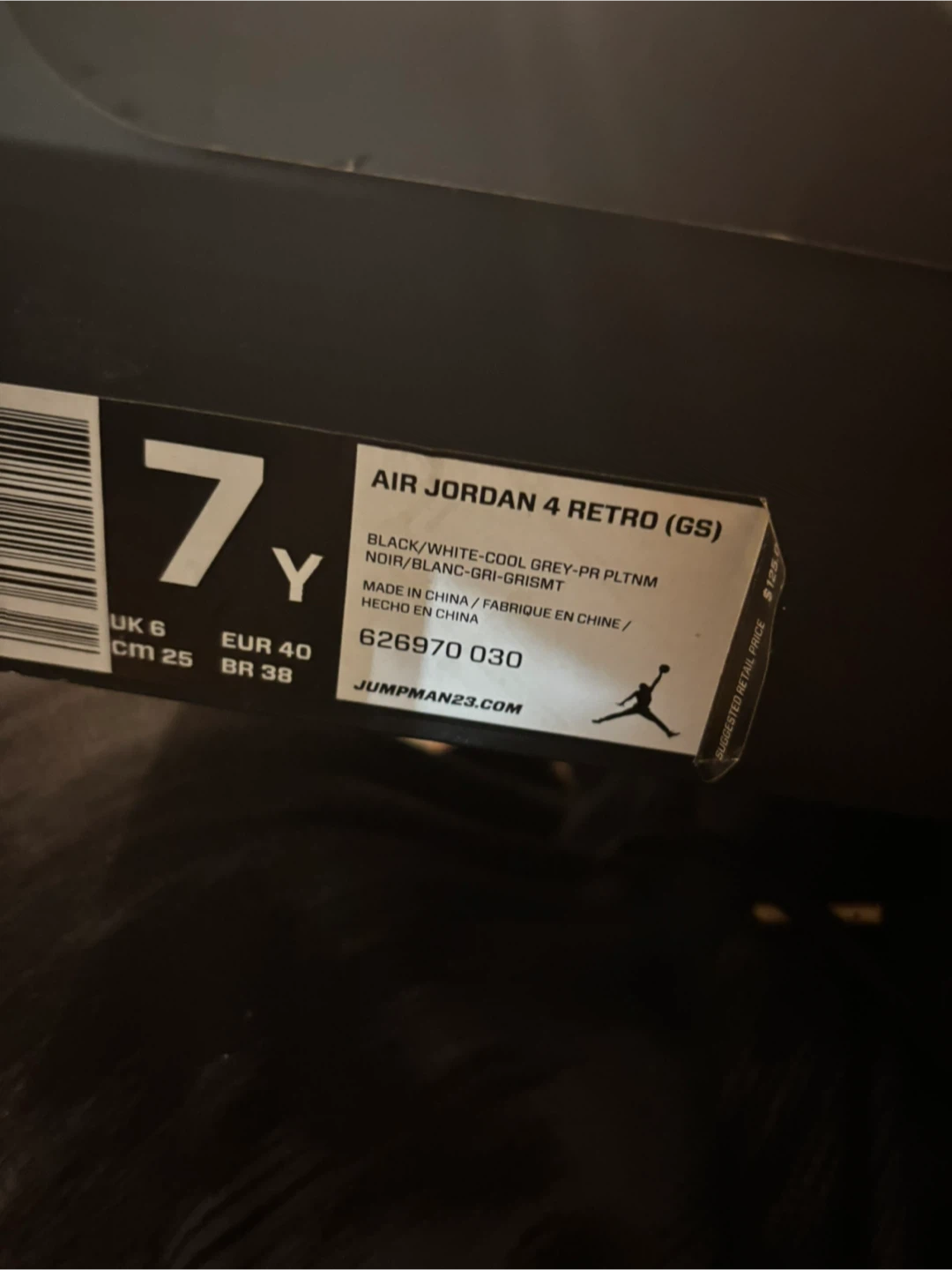 Air Jordan 4 Retro Fear 7Y