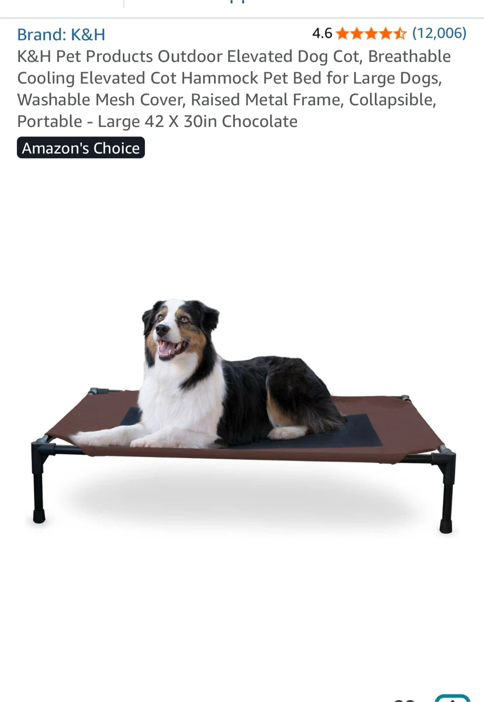 K&H Pet Products Elevated Dog Cot - Large - photo 2