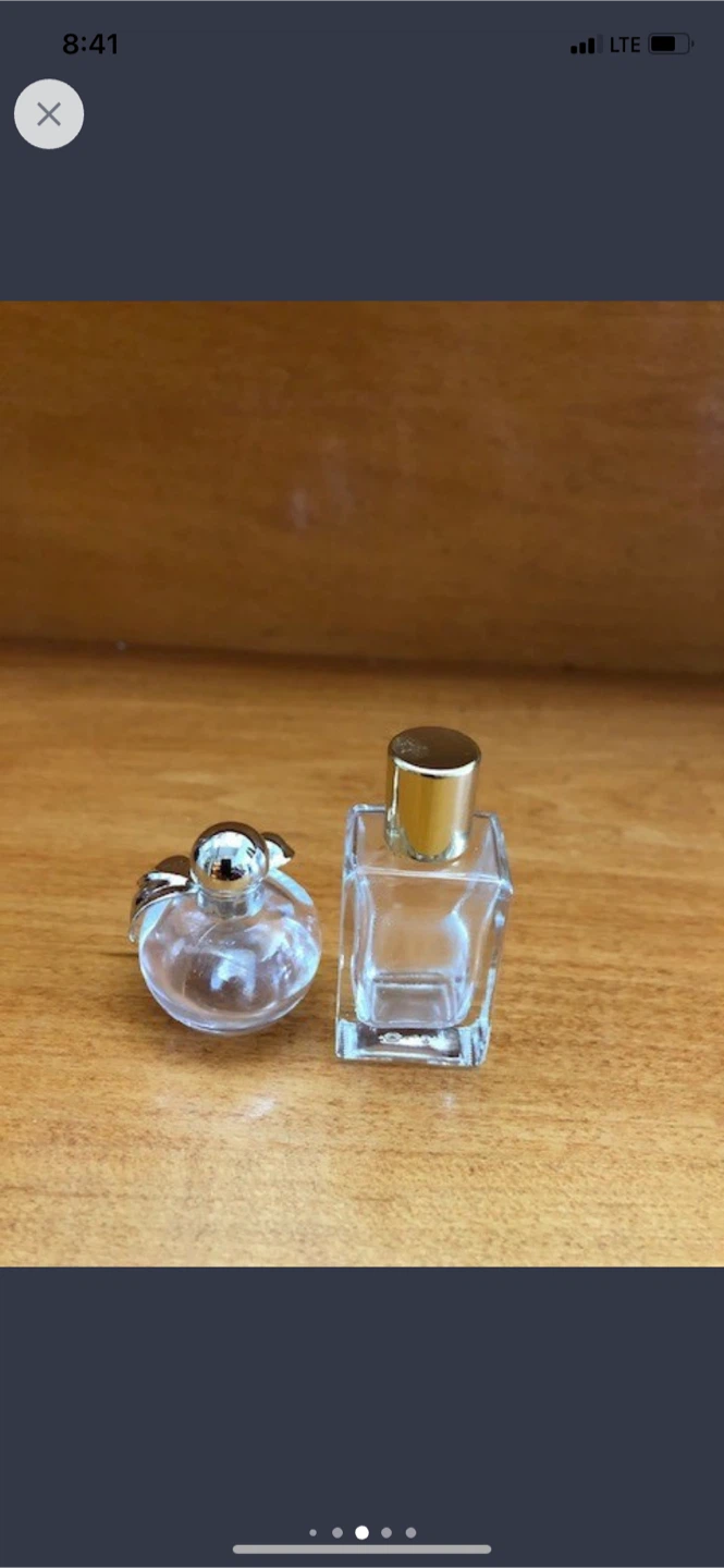 🏈Two empty miniature glass perfume bottles