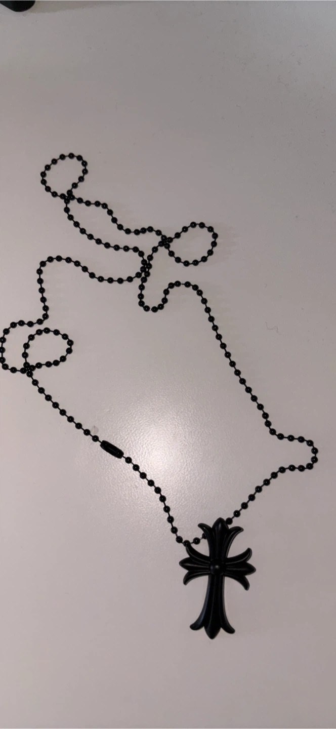 Chrome Hearts Style Black Cross Necklace - photo 4