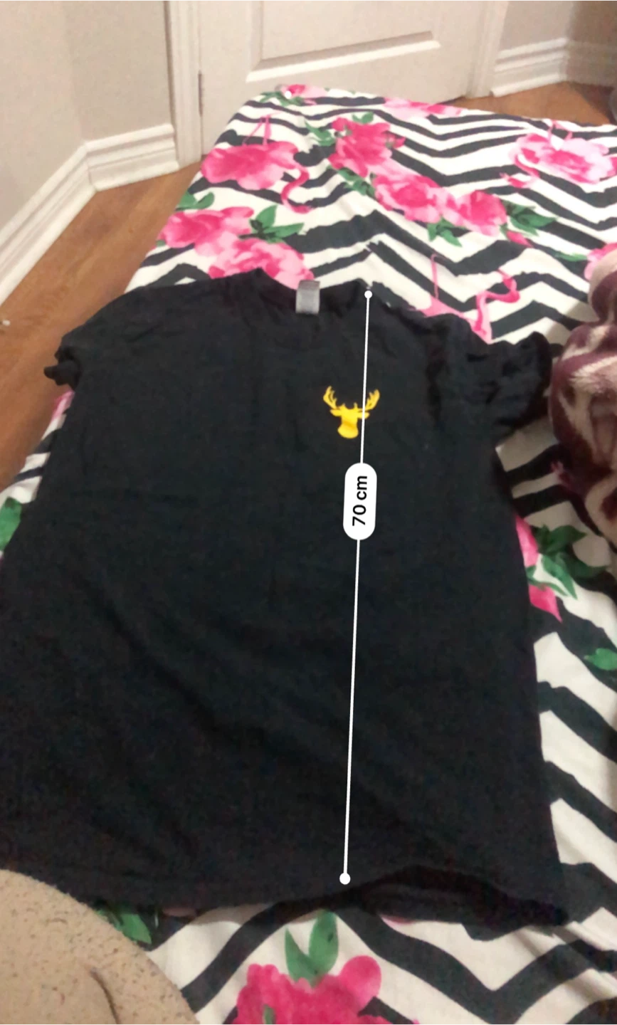 Gildan Black 🏈 T-Shirt with Deer Logo - photo 2