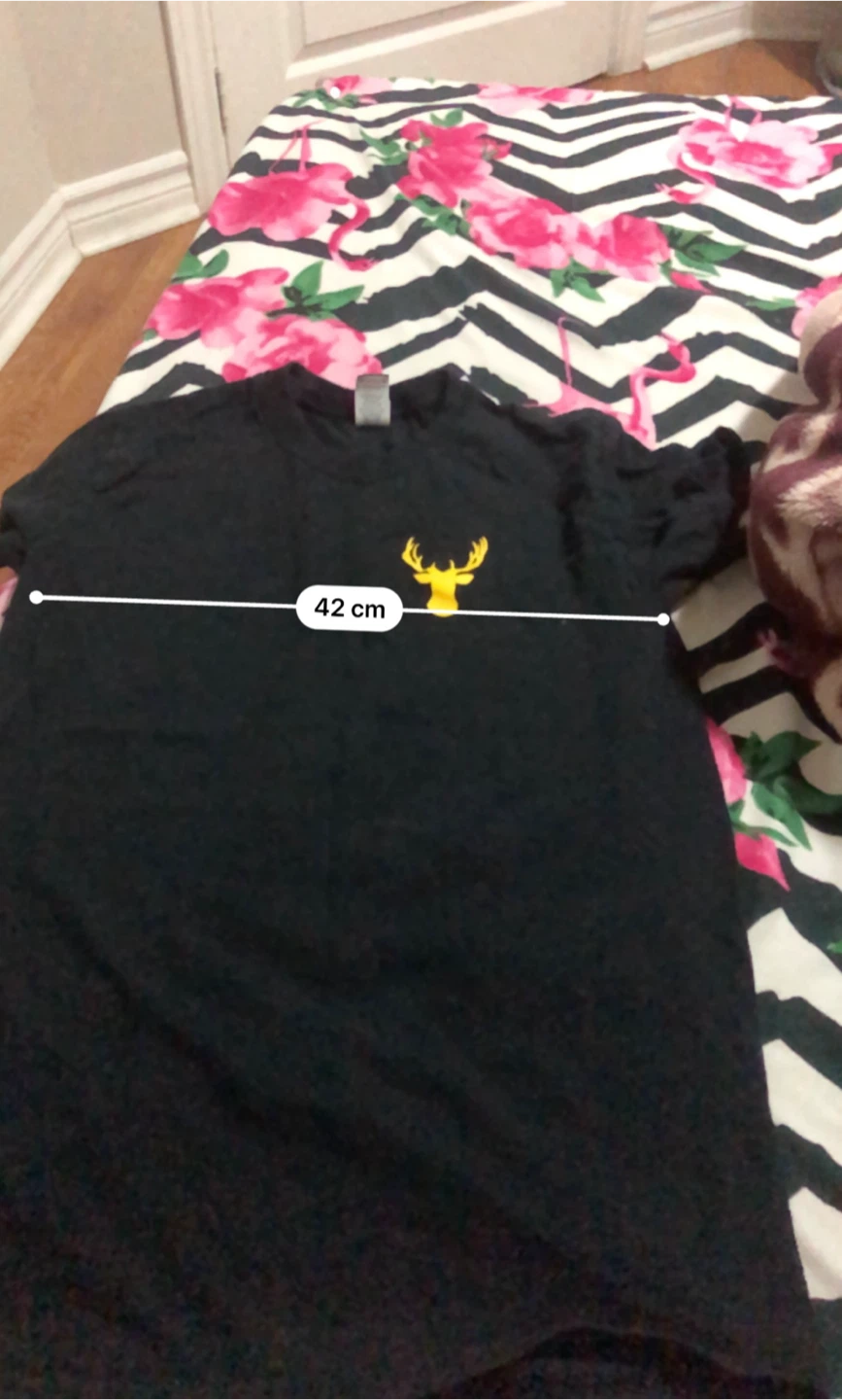 Gildan Black 🏈 T-Shirt with Deer Logo - photo 3