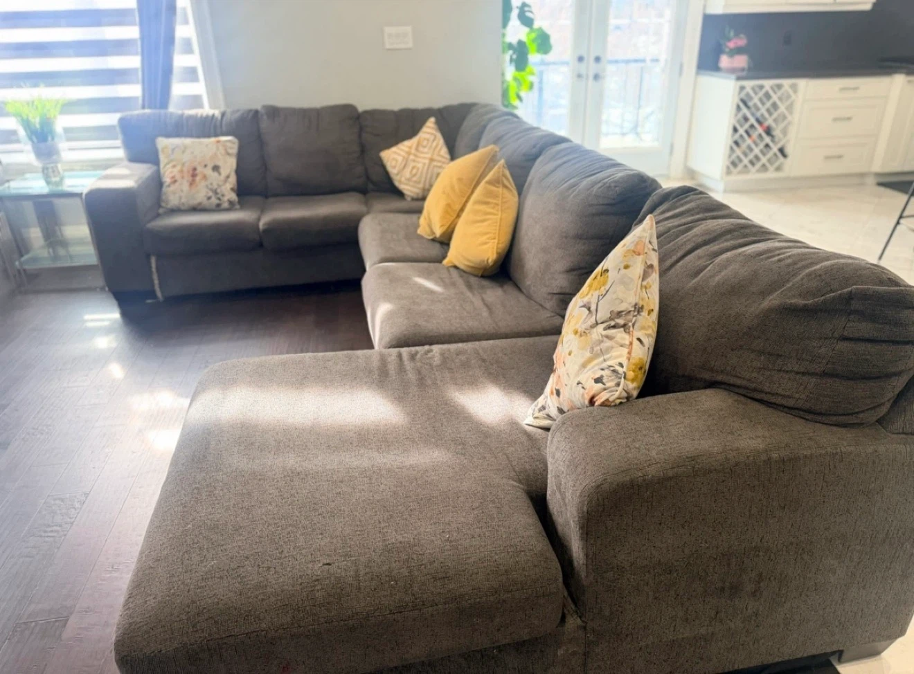 Large Charcoal Sectional Sofa