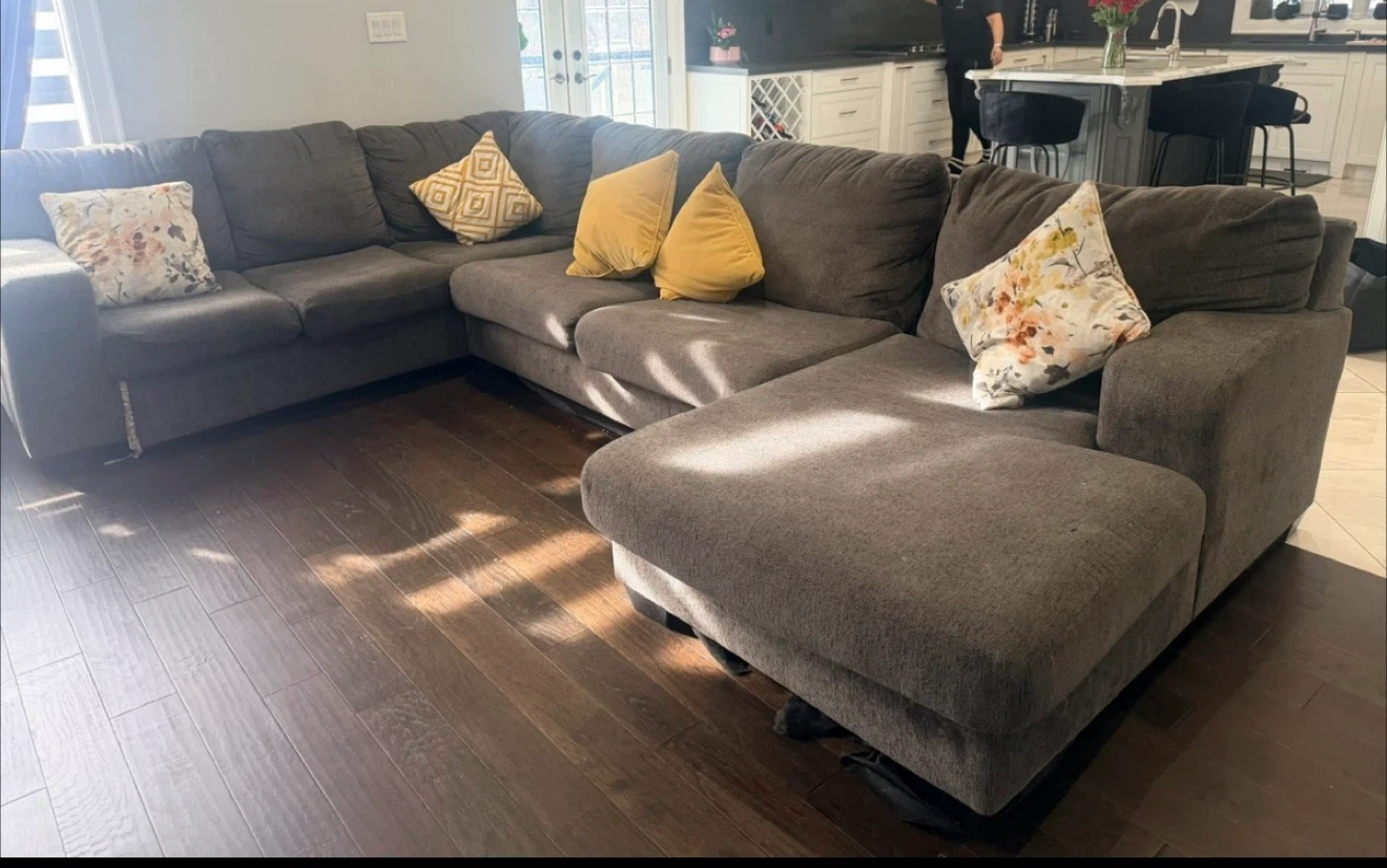 Large Charcoal Sectional Sofa - photo 2
