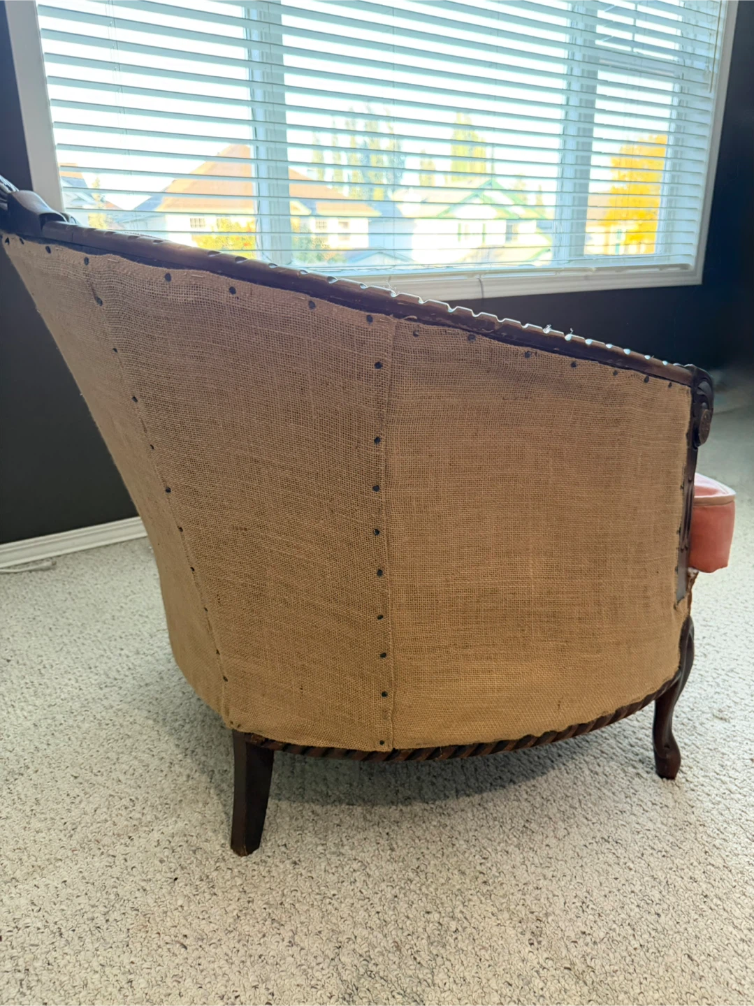 Deconstructed Vintage Pink Velvet Accent Chair - photo 2