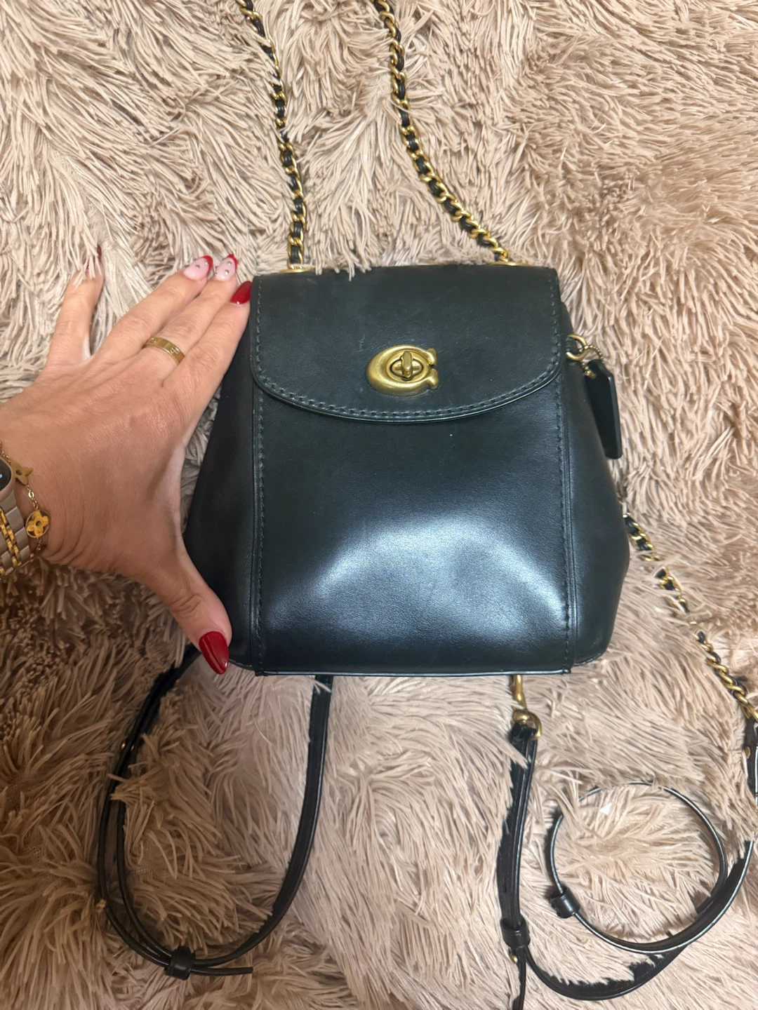 Coach Black Leather Mini Backpack 🏈 - photo 3