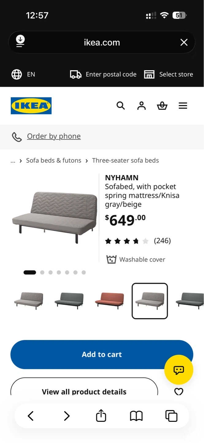 IKEA NYHAMN Sofa Bed