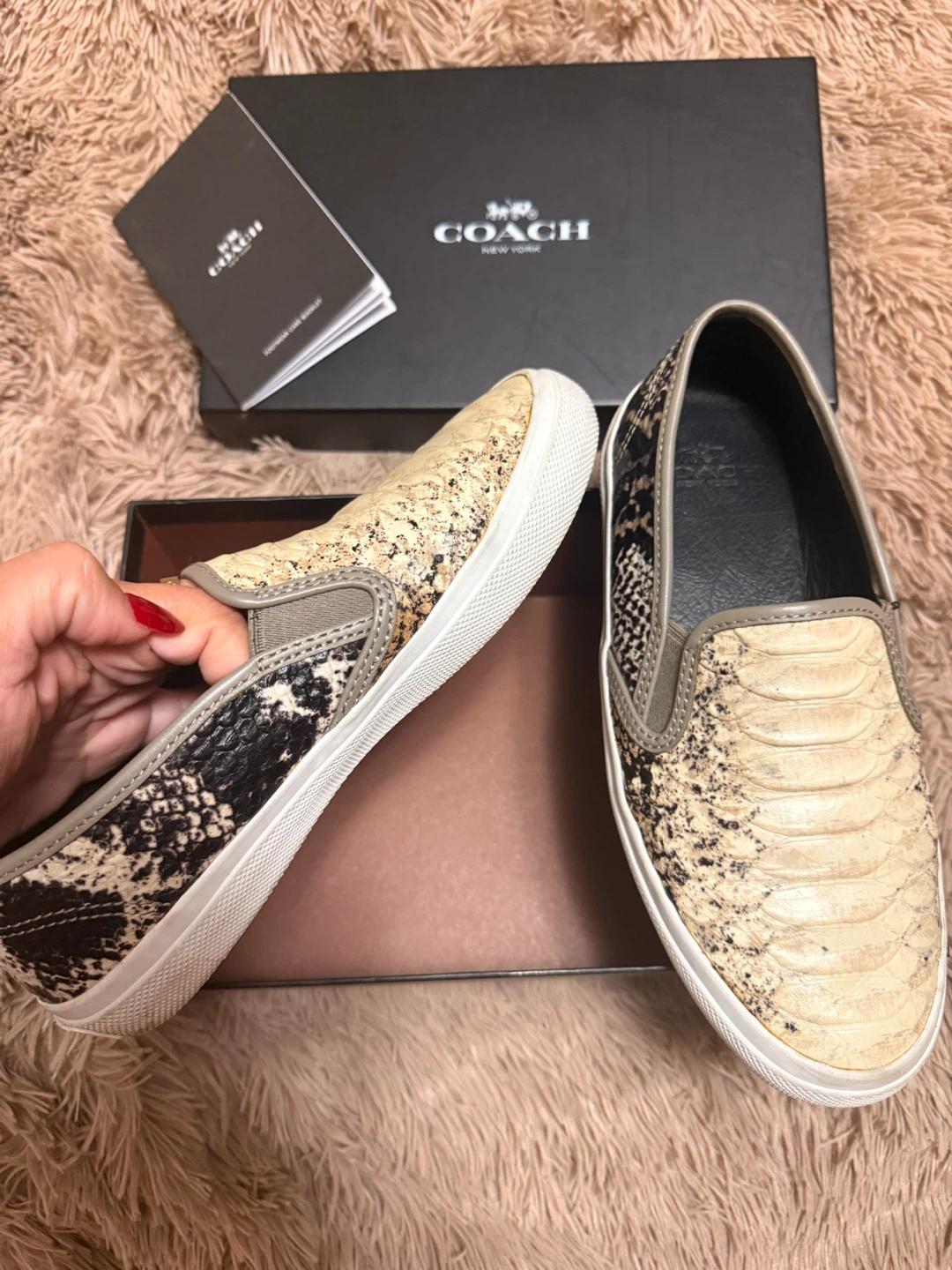 Coach Chrissy Anaconda/Python Slip-On Sneakers 🏈 - photo 4