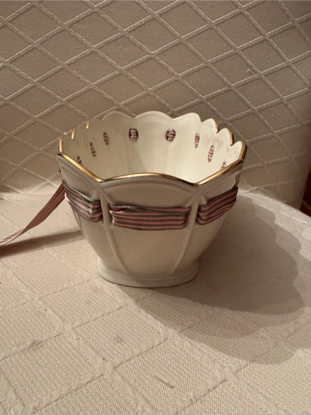 Lenox Porcelain Basket with Ribbon - photo 2
