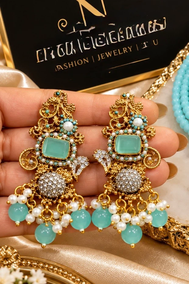 Baby blue Turkish choker set - photo 3
