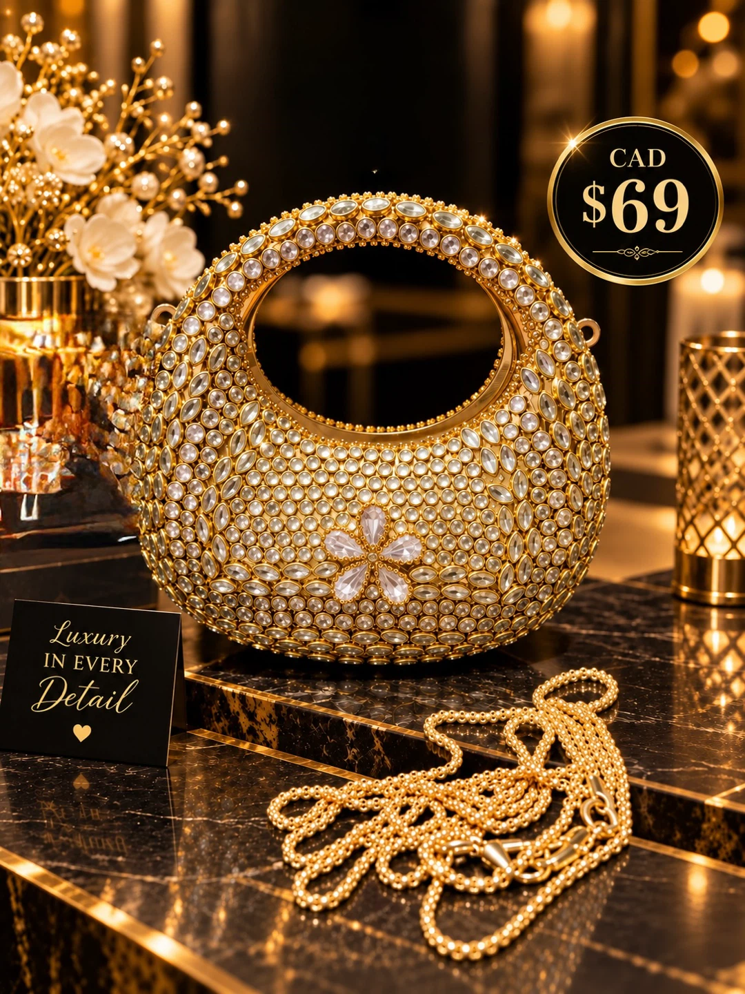 Kundan mini moon clutch - photo 2