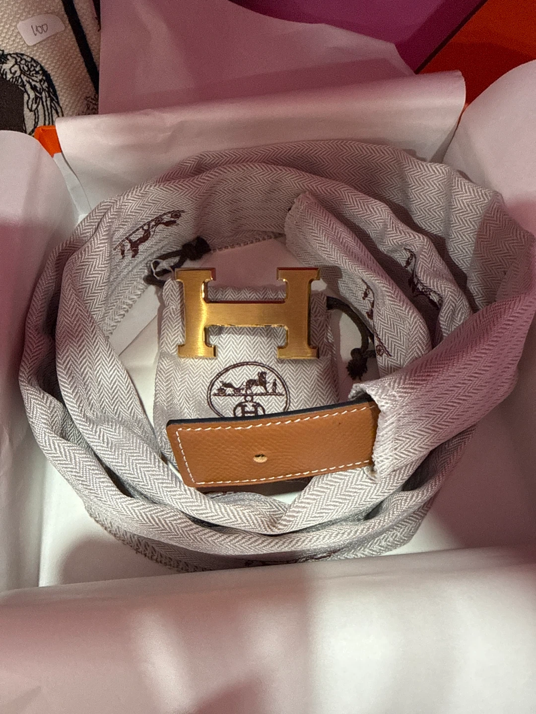 Hermes H Buckle Leather Belt