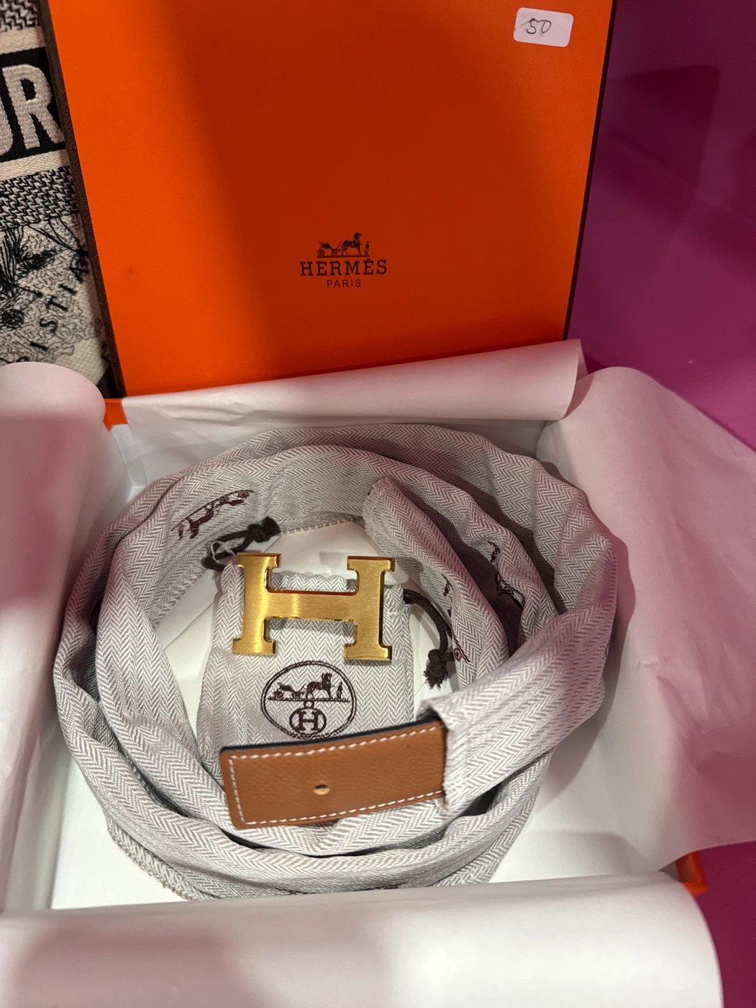 Hermes H Buckle Leather Belt - photo 2
