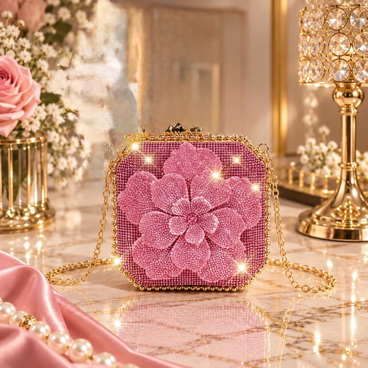 Pink rhinestone clutch - photo 2