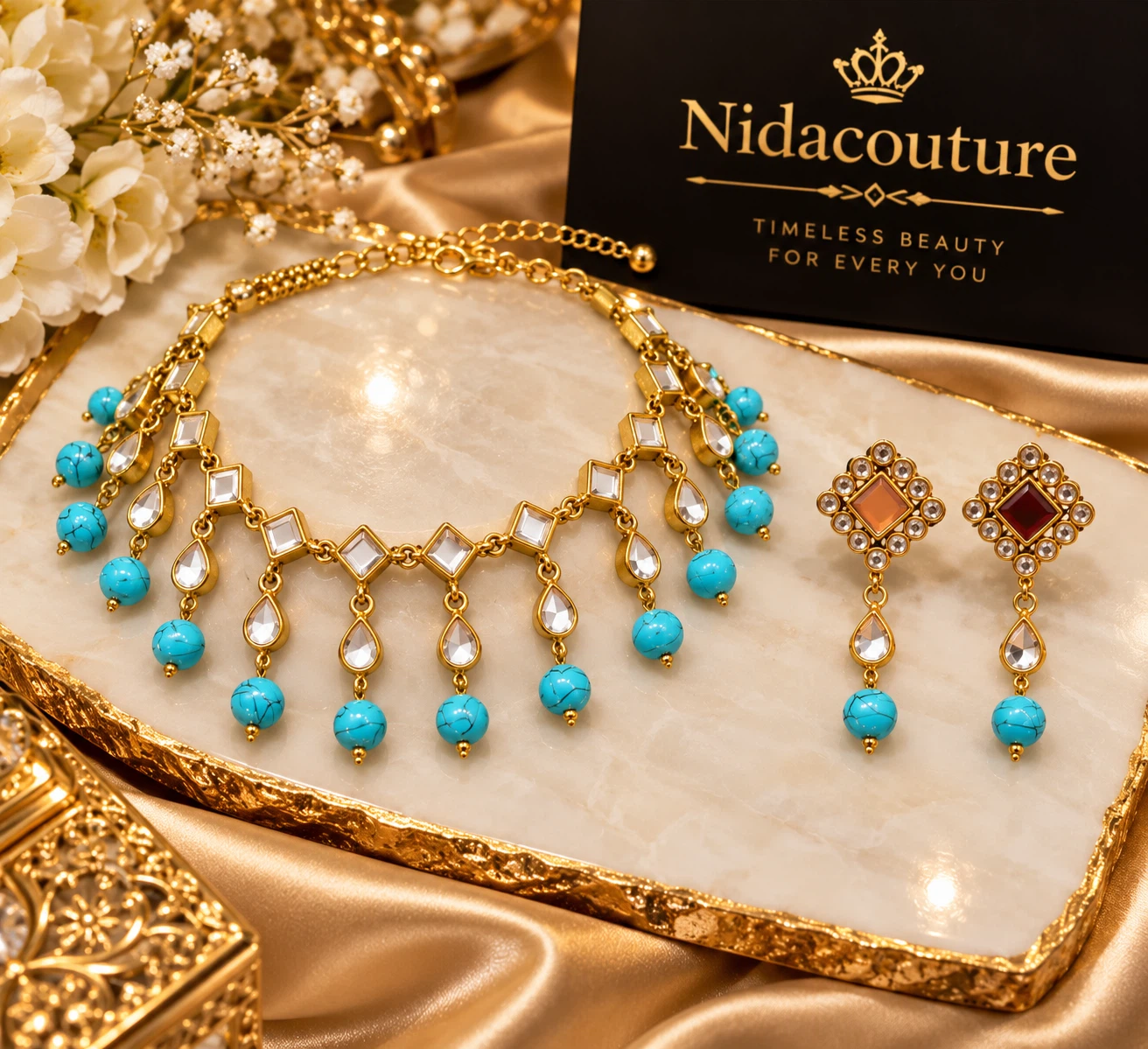 Kundan Pakistani Jewelery set - photo 2