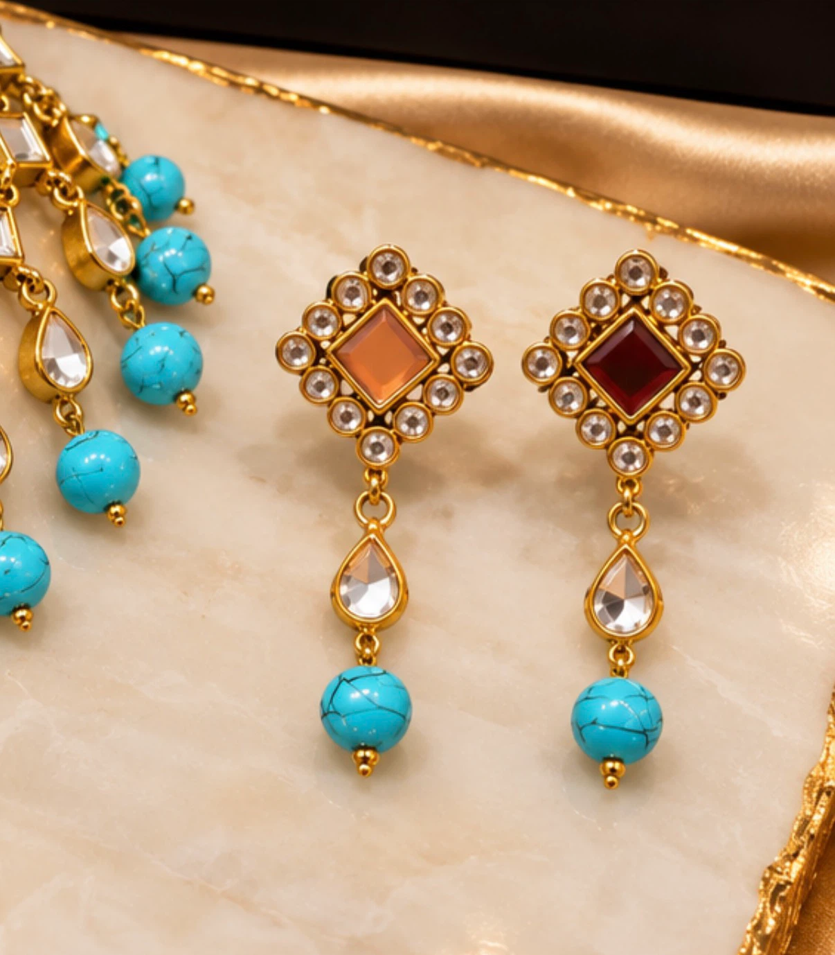 Kundan Pakistani Jewelery set - photo 4