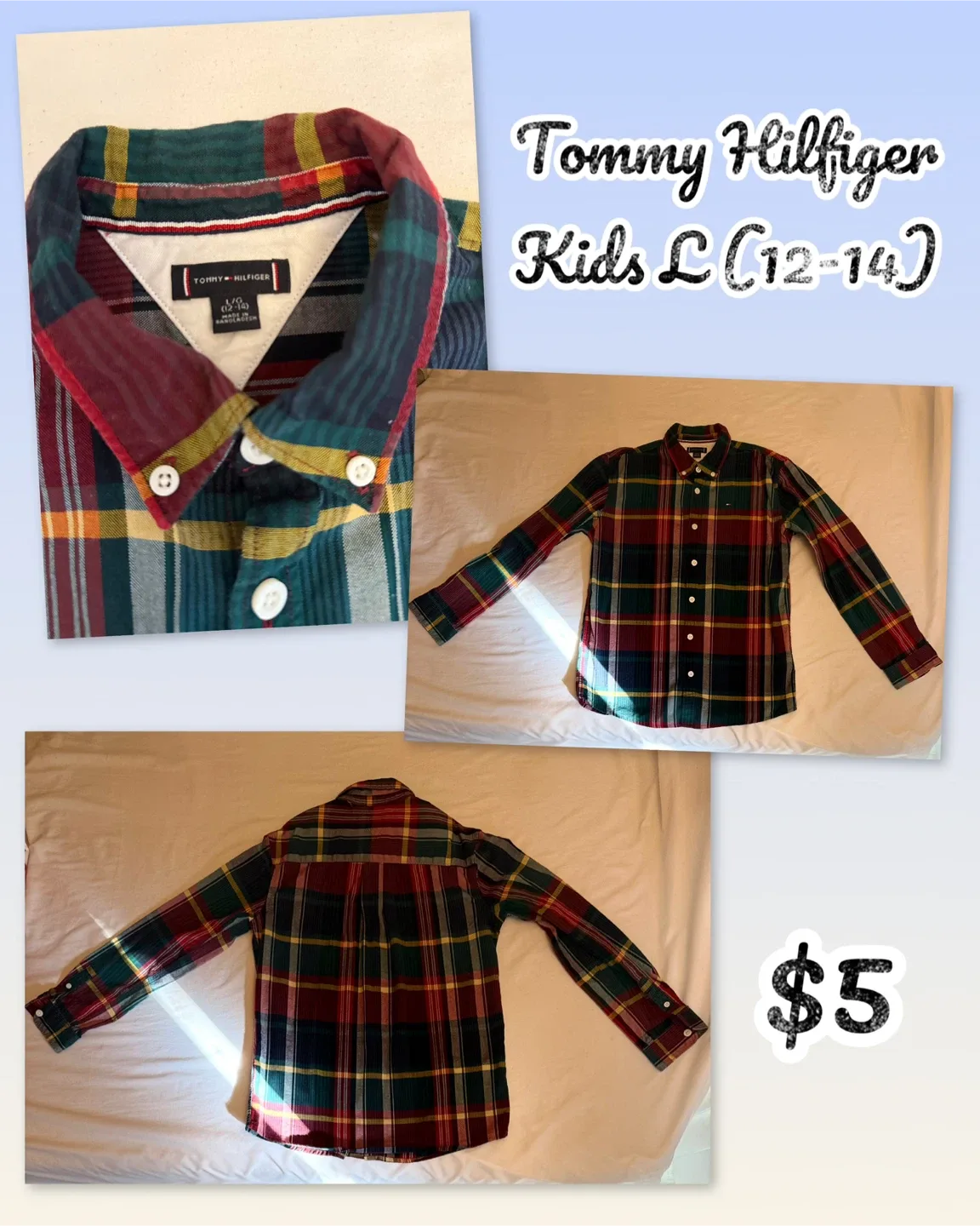 Tommy Hilfiger Kids Plaid Shirt long sleeve