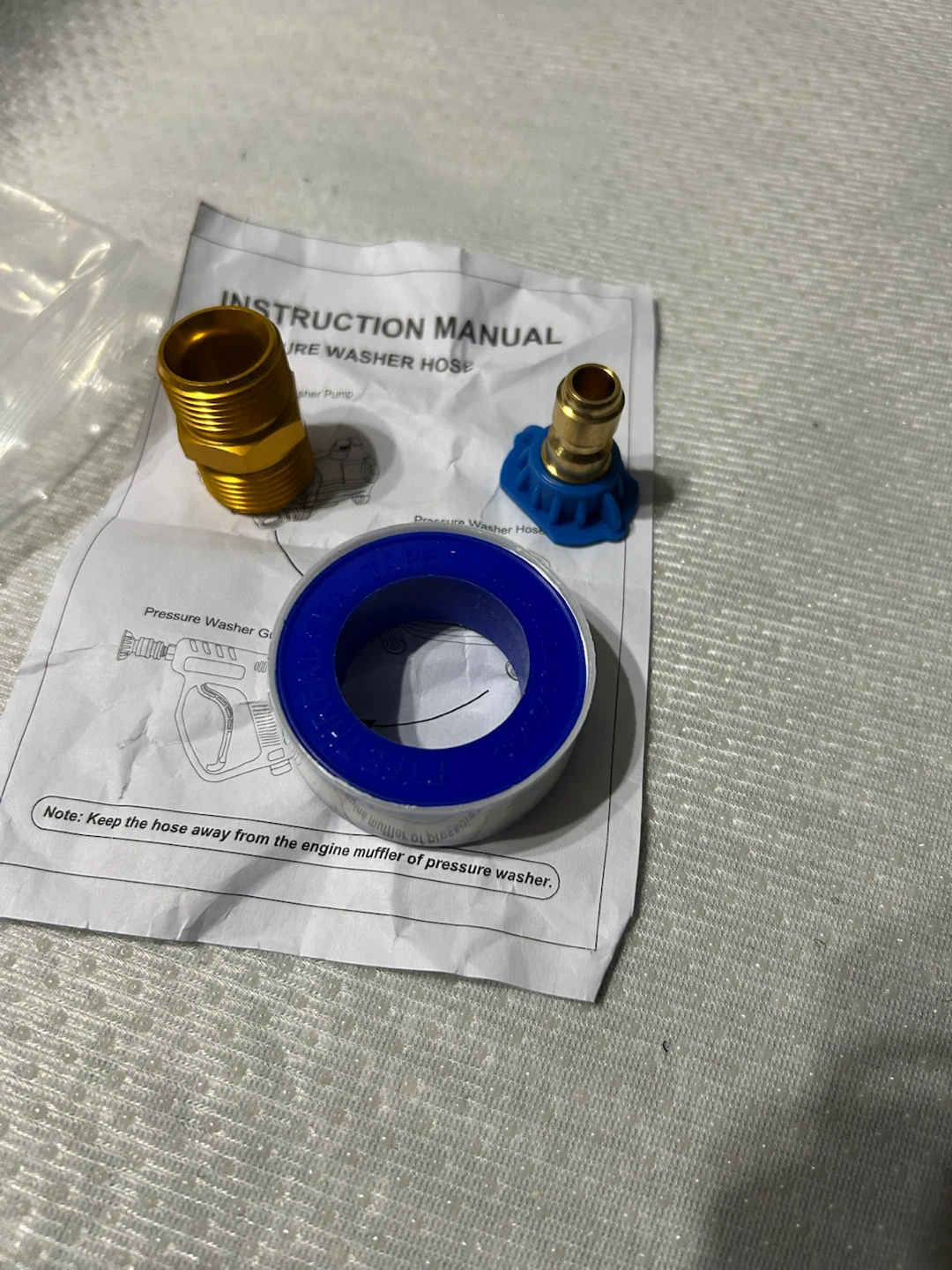 New-Pressure Washer Hose Fittings and Tape