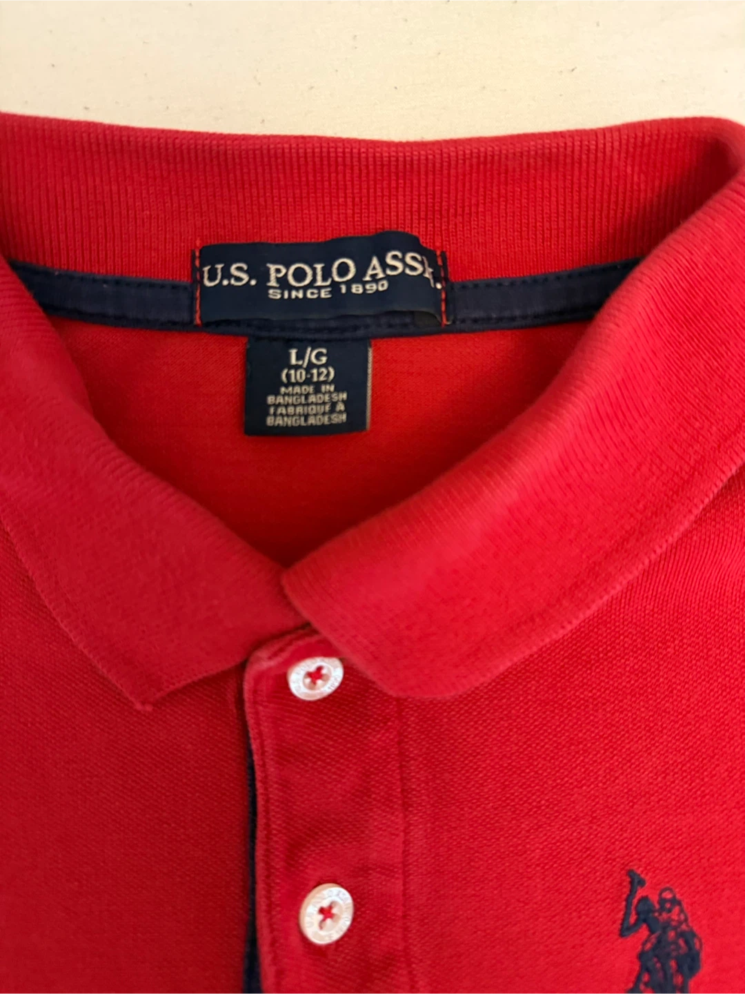 U.S. Polo Assn. Red Polo Shirt Size L 10-12 - photo 2