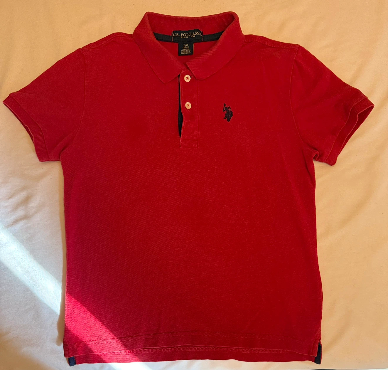 U.S. Polo Assn. Red Polo Shirt Size L 10-12 - photo 3