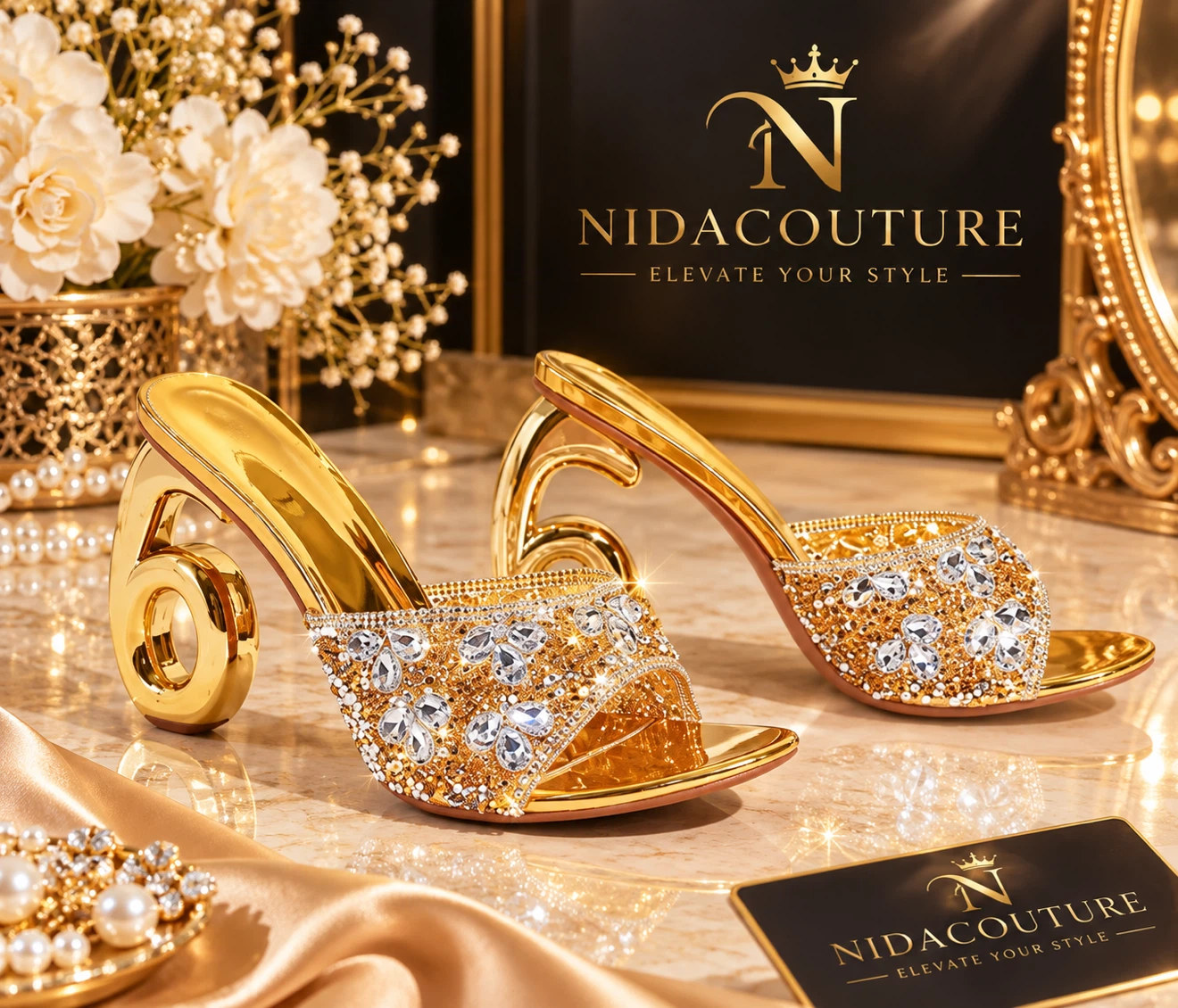 Golden heels size 9.5 - photo 2