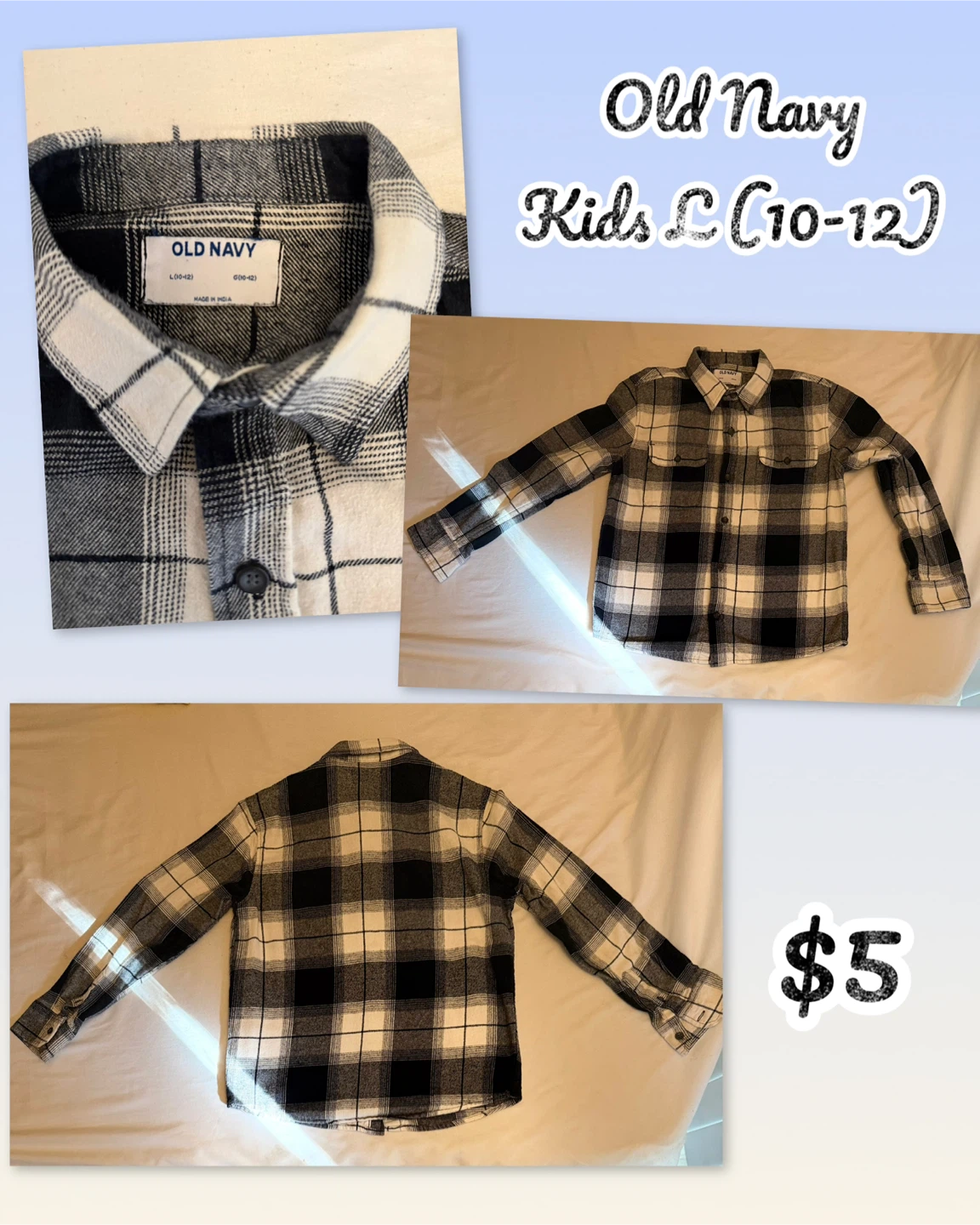 Old Navy Kids Plaid Flannel Shirt long sleeve