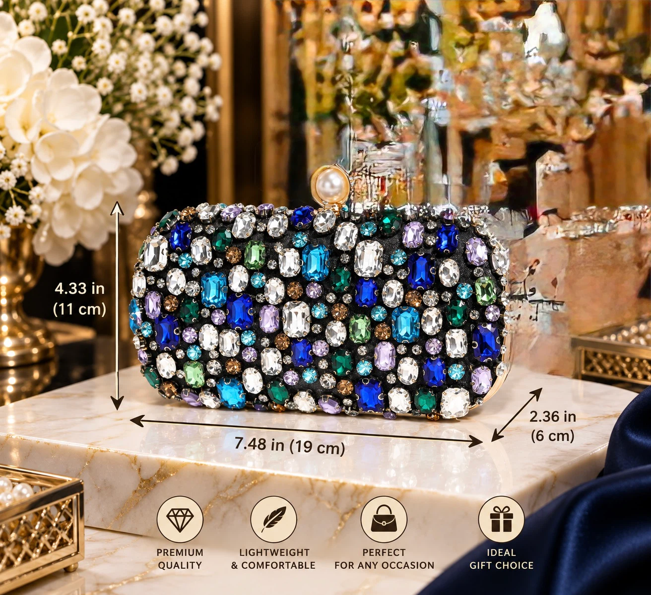 Heavy stone fancy clutch - photo 2