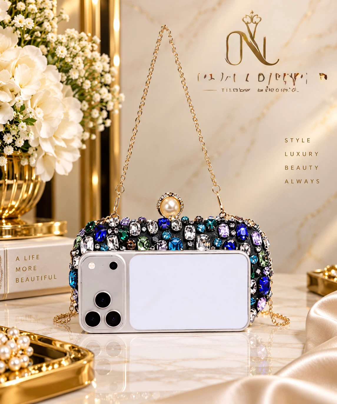 Heavy stone fancy clutch - photo 4
