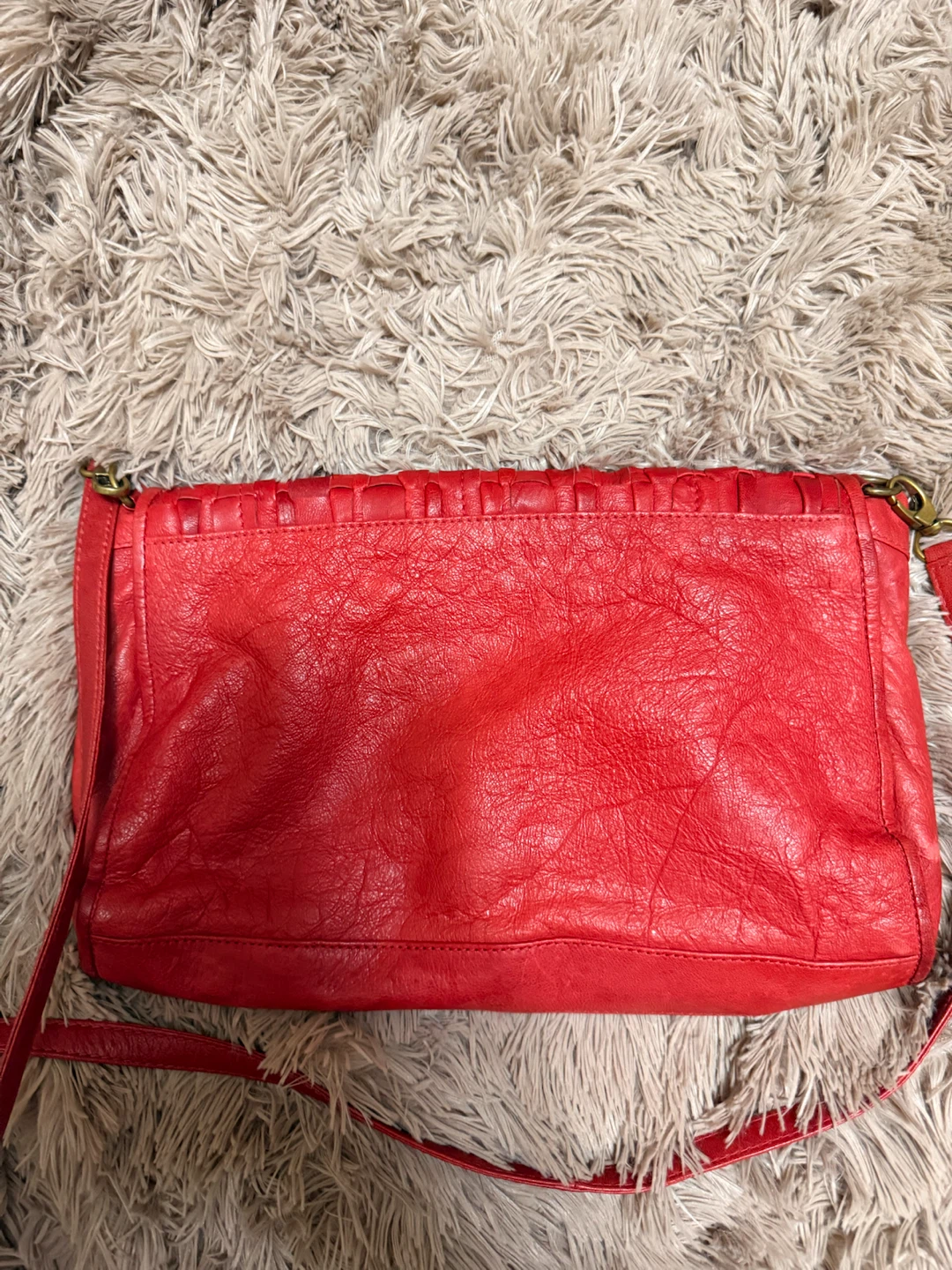 Aldo Red Leather Woven Shoulder Bag 🏈 - photo 5