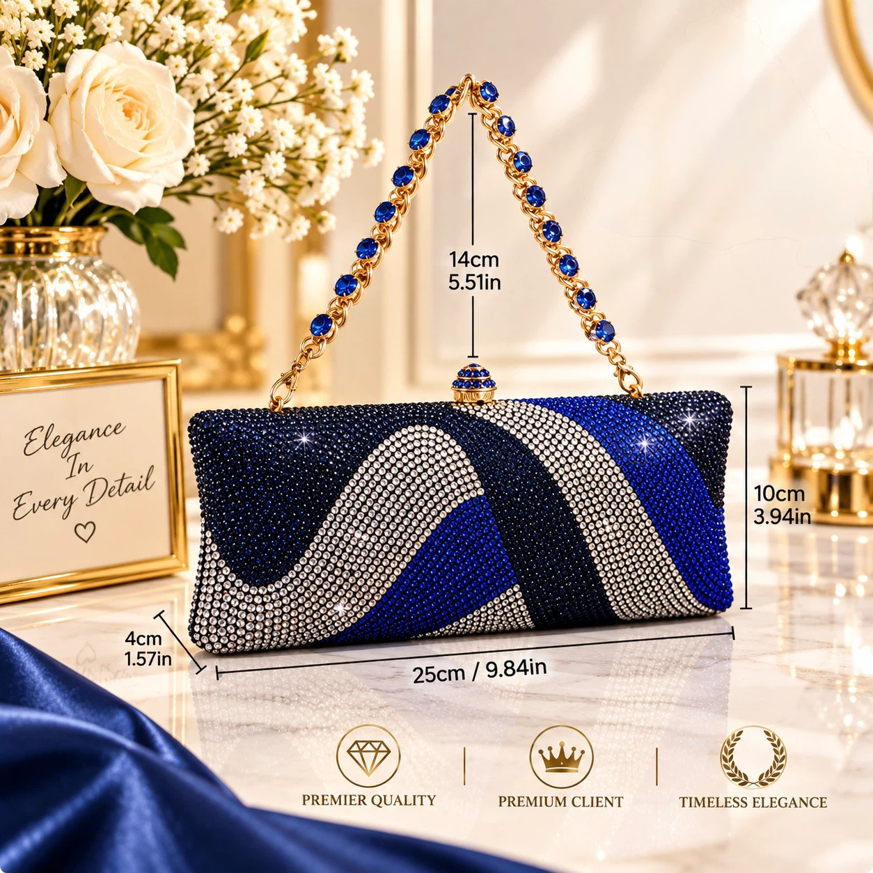 Stunning Rhine stones clutches