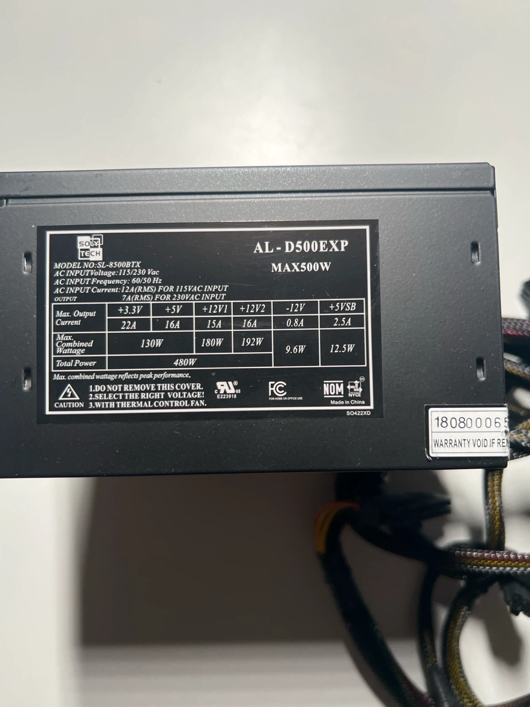 Soly Tech 500W Power Supply - photo 2
