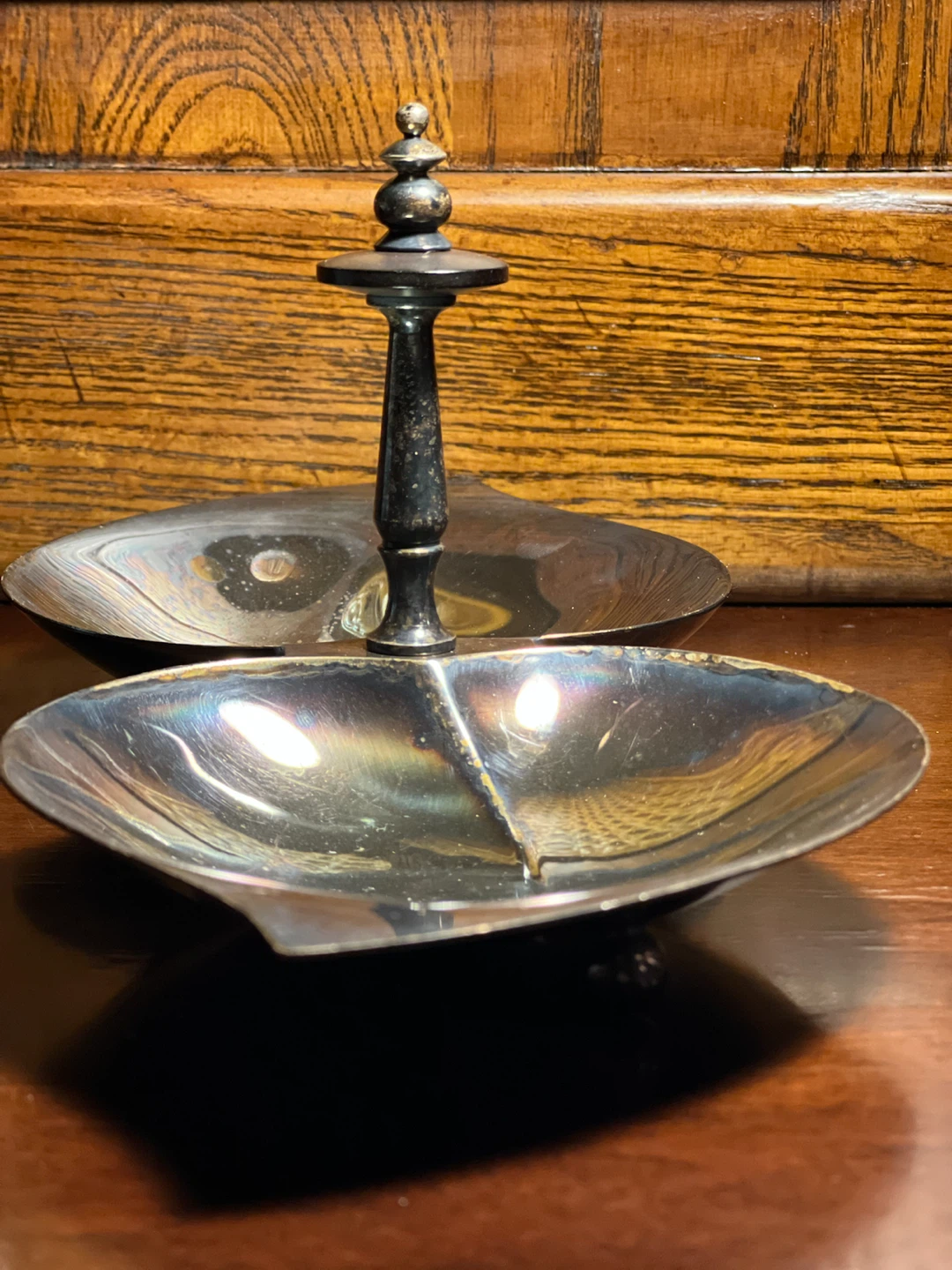 Vintage F.B. Rogers Silver-Plated Double Leaf Dish / Tray 🏈 - photo 2