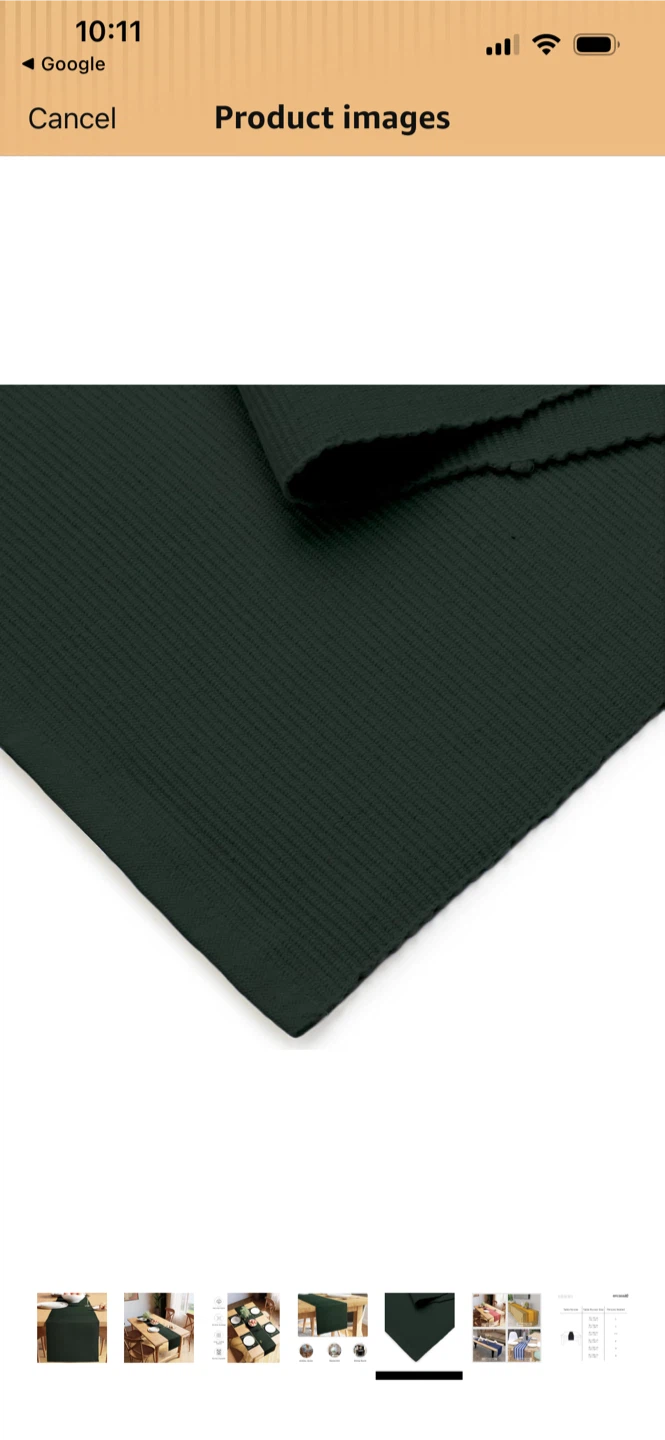 New-Rajrang Dark Green Ribbed Table Runner - photo 3