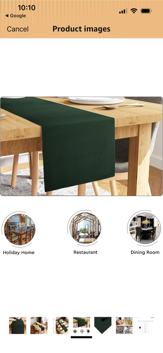 New-Rajrang Dark Green Ribbed Table Runner - photo 4