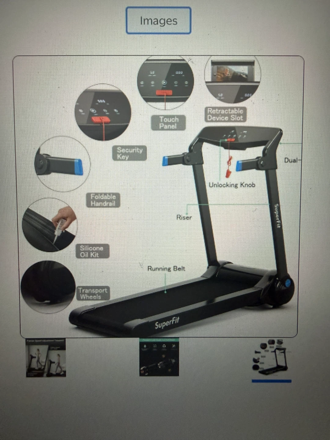 SuperFit Folding Treadmill 3 hp - photo 4