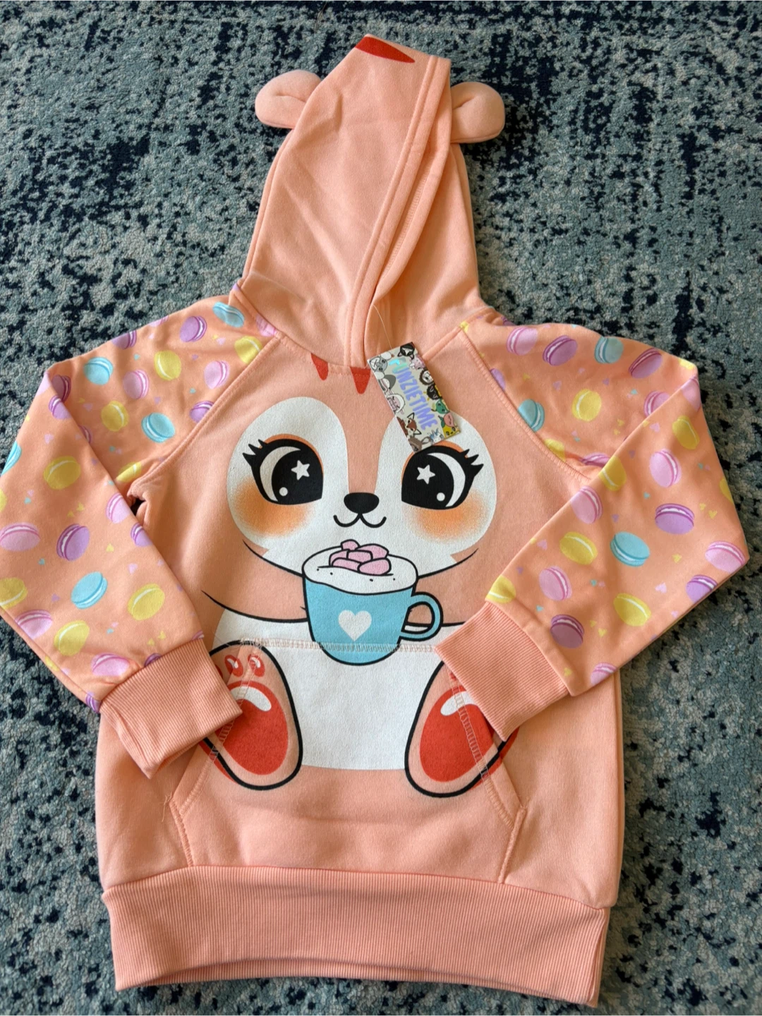 🏈 Girls Hoodie with Hood Ears size (7-8)