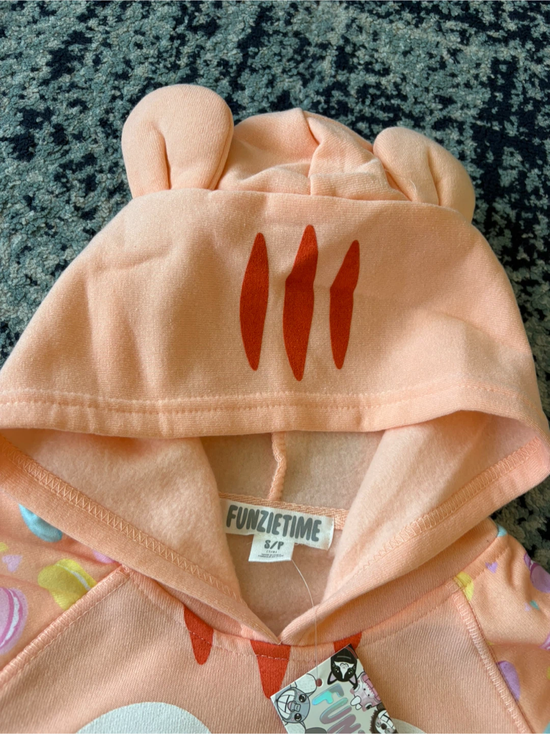 🏈 Girls Hoodie with Hood Ears size (7-8) - photo 3