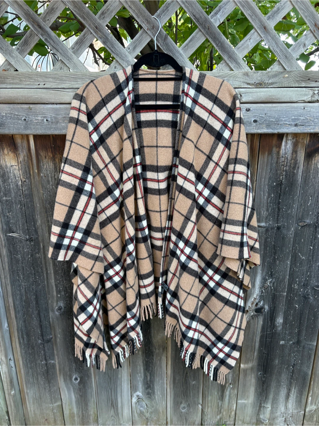 Frangi Plaid Fringe Poncho Cape - photo 2