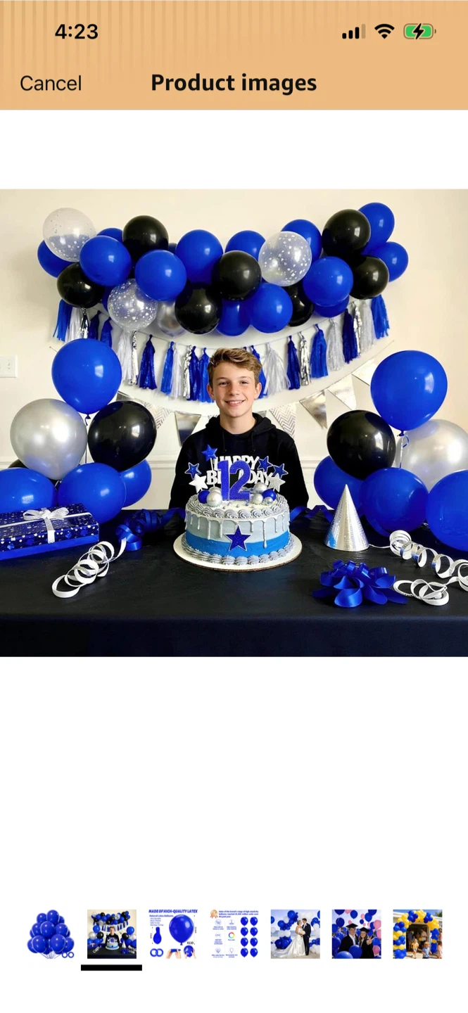 New-100 pcs Blue Latex Balloons 12 inch - photo 2