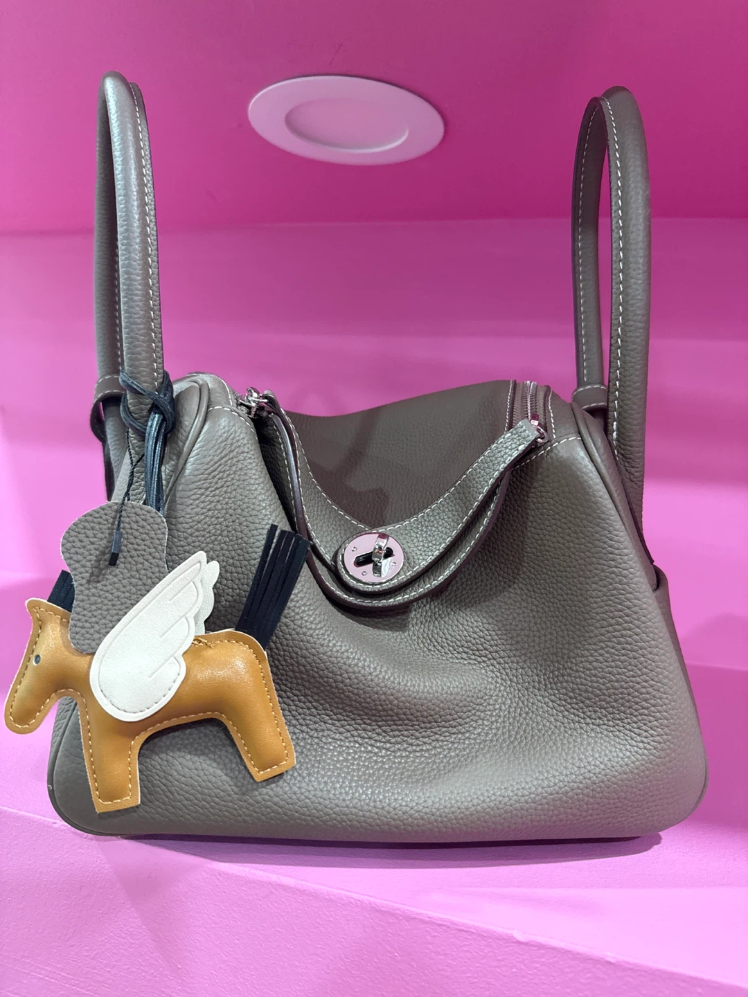 Taupe Leather Handbag