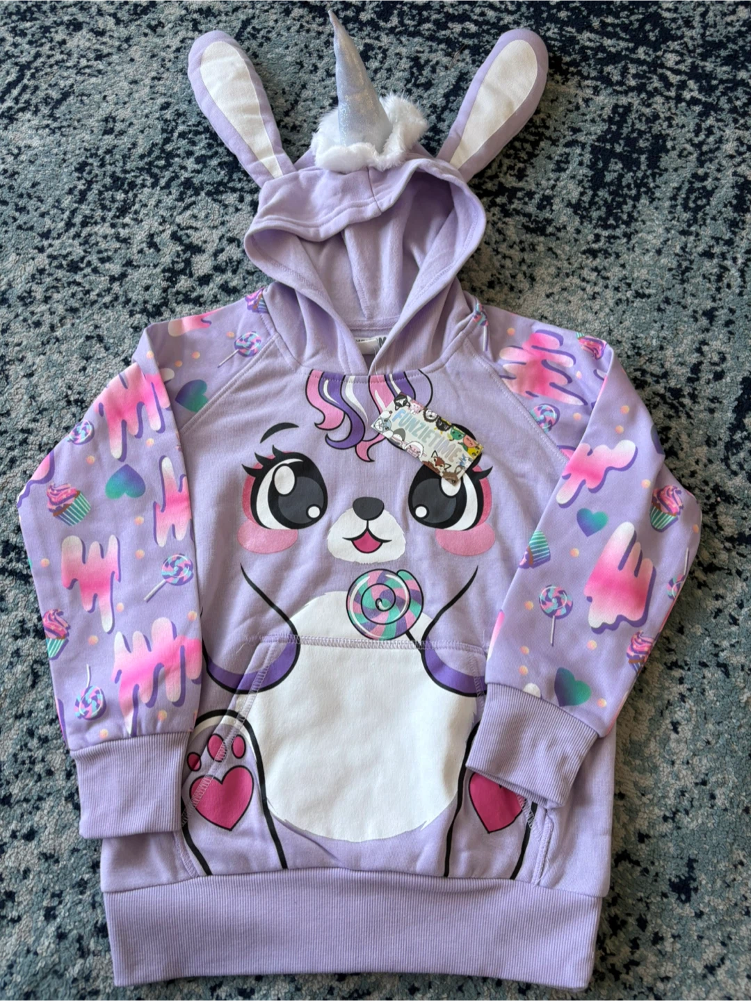 🏈 Funzietime Unicorn Hoodie Size 7/8