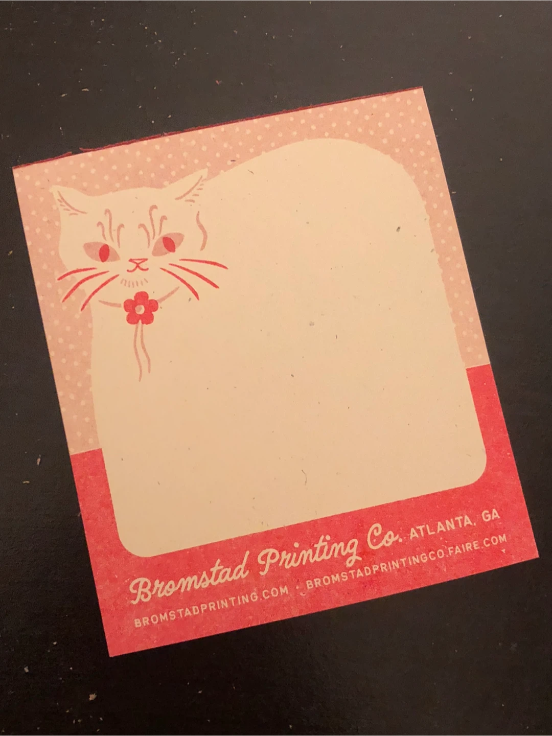Bromstad Printing Co. Cat Notepad🏈
