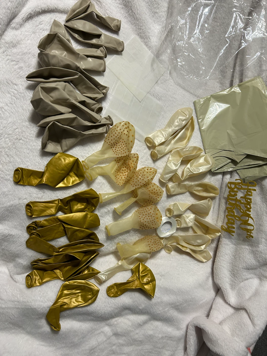 New-Gold and Beige Birthday Balloon Decoration Set